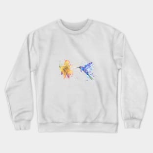 Hummingbird with flowers Crewneck Sweatshirt